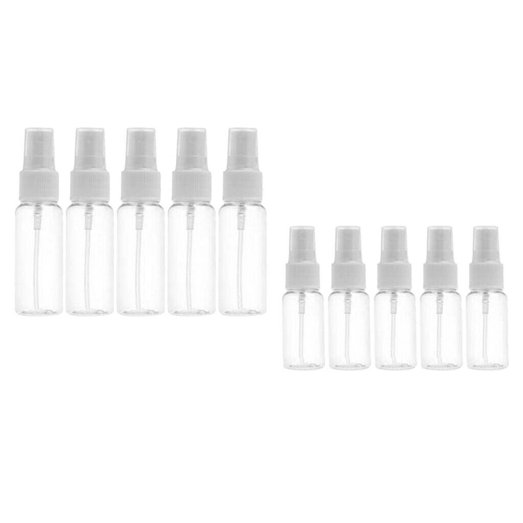 10x Mini Spray Fine Mist Cosmetic Bottles Reusable Essential Oils Travel