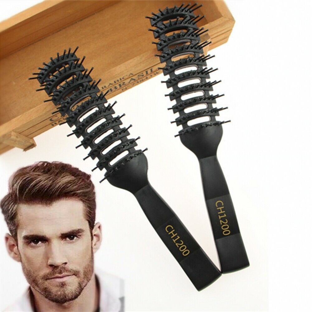 1Pcs Men Spare Ribs Comb Hair Brush Big Bend Comb Wet Plastic Styling Hair Combs