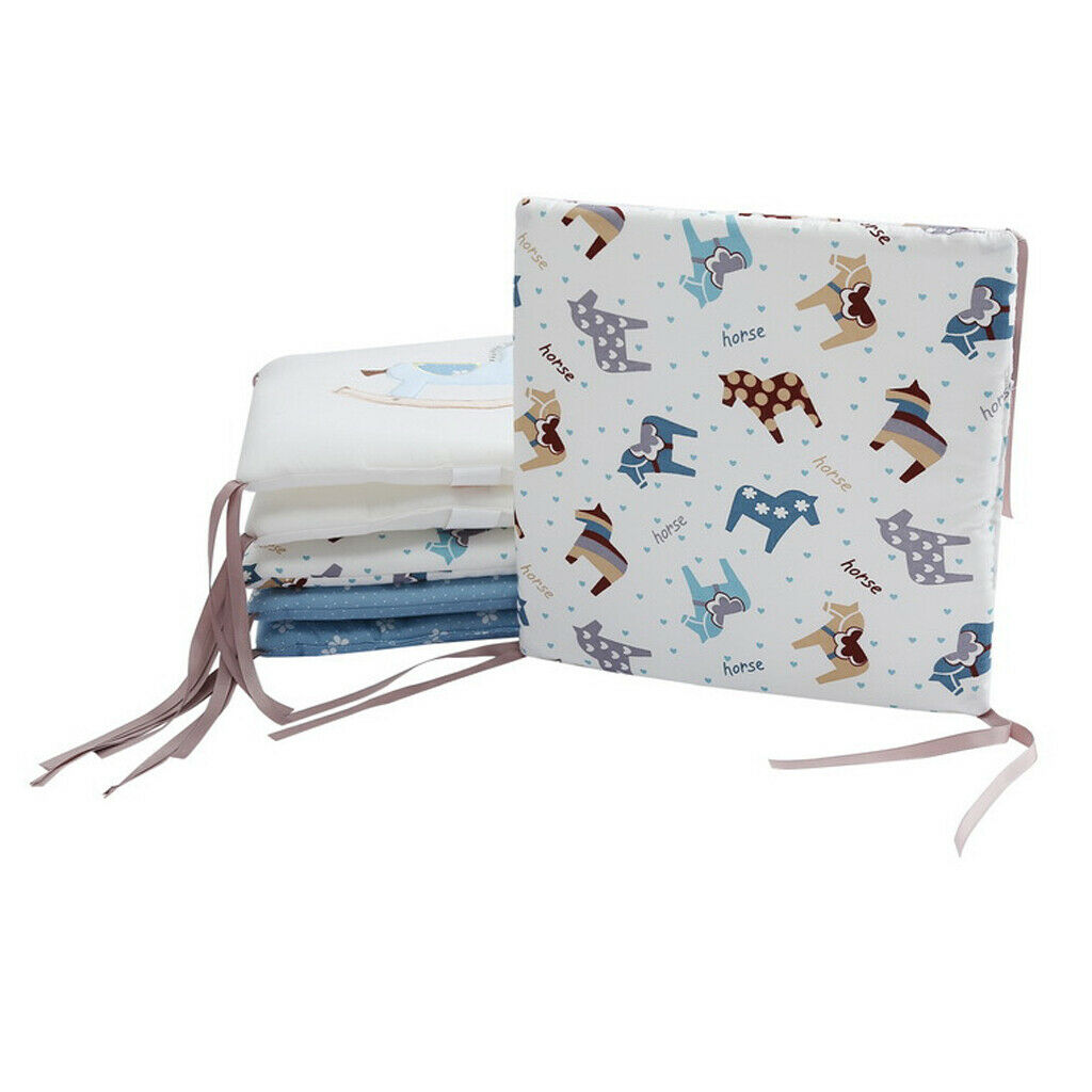 6 pieces baby cotton cot bed protection - horse