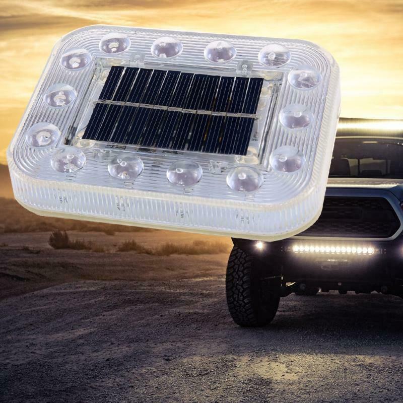 Waterproof Solar Powered LED Magnetic Induction Strobe Lamp Warn Flashing Light