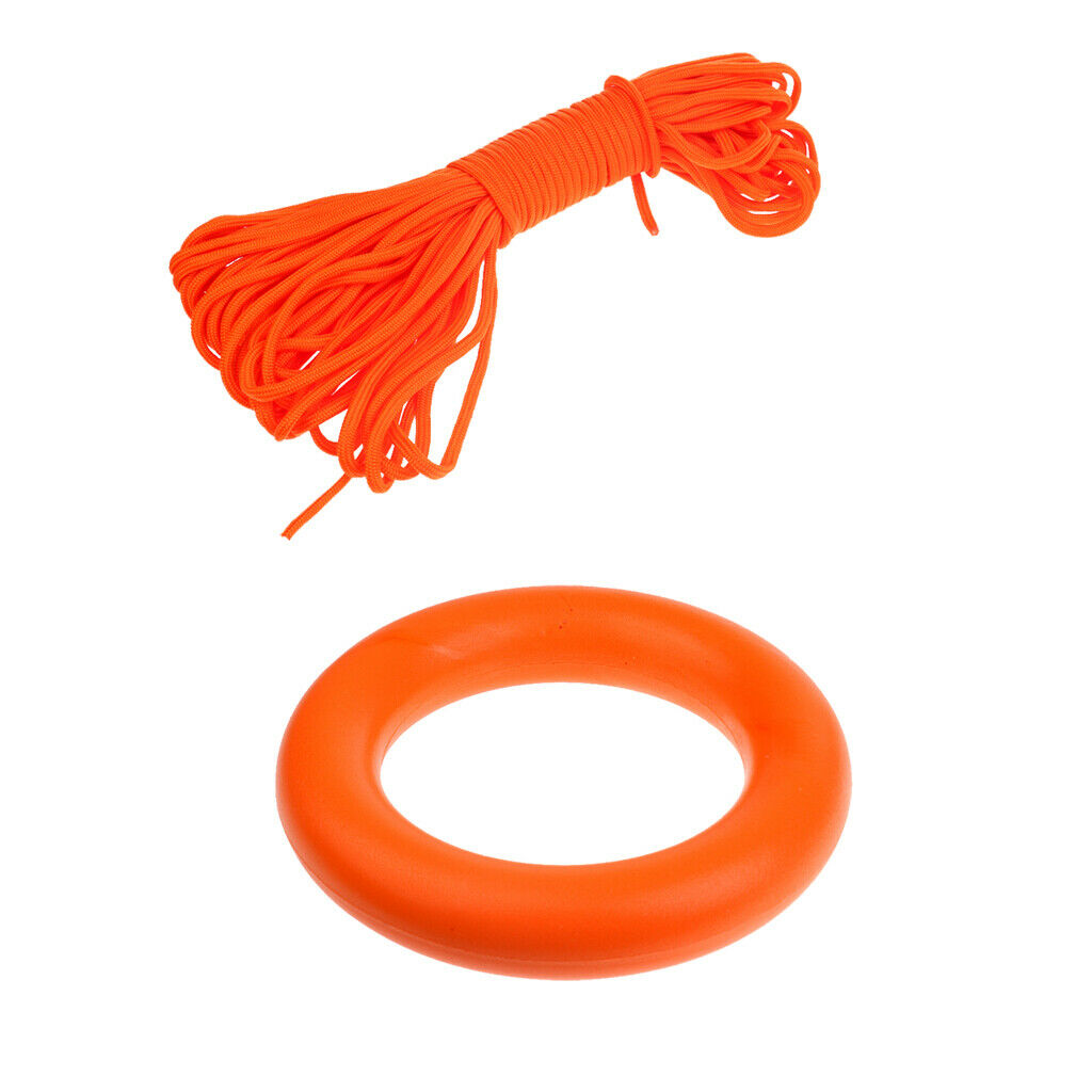 2pcs/set Orange Reflective Float Line & Rubber Floating Ring Float Line