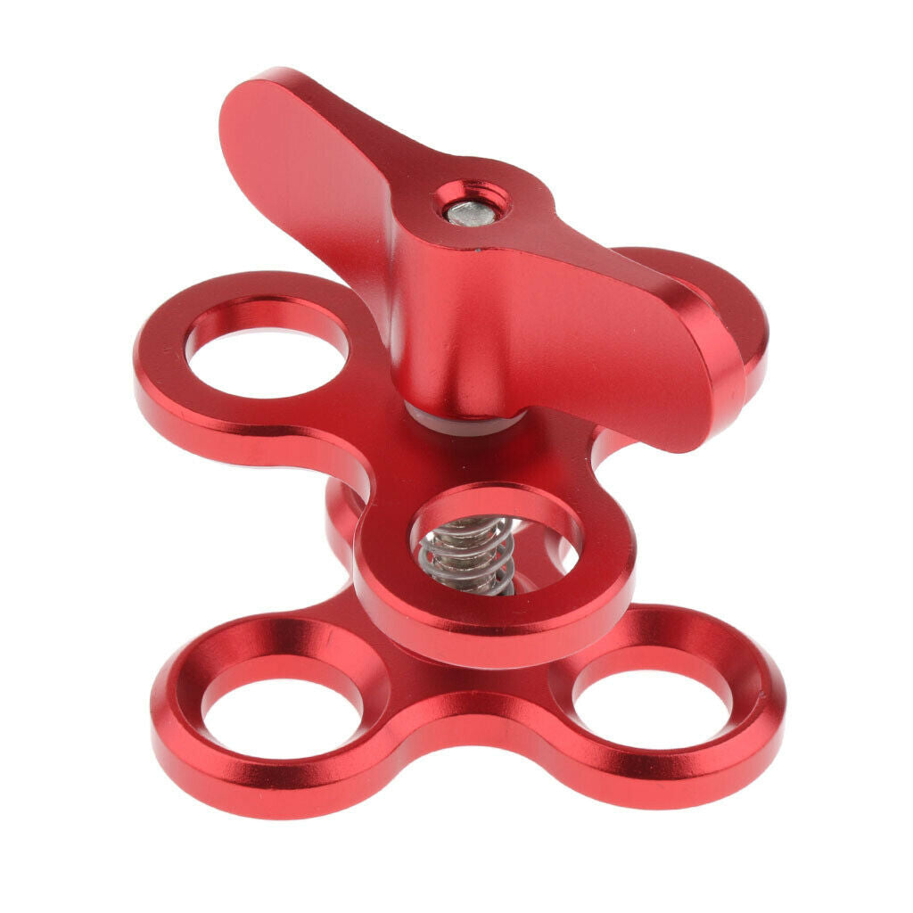 2x Triple Ball Clamp 3 Holes Underwater Arm Bracket for Light Arm System
