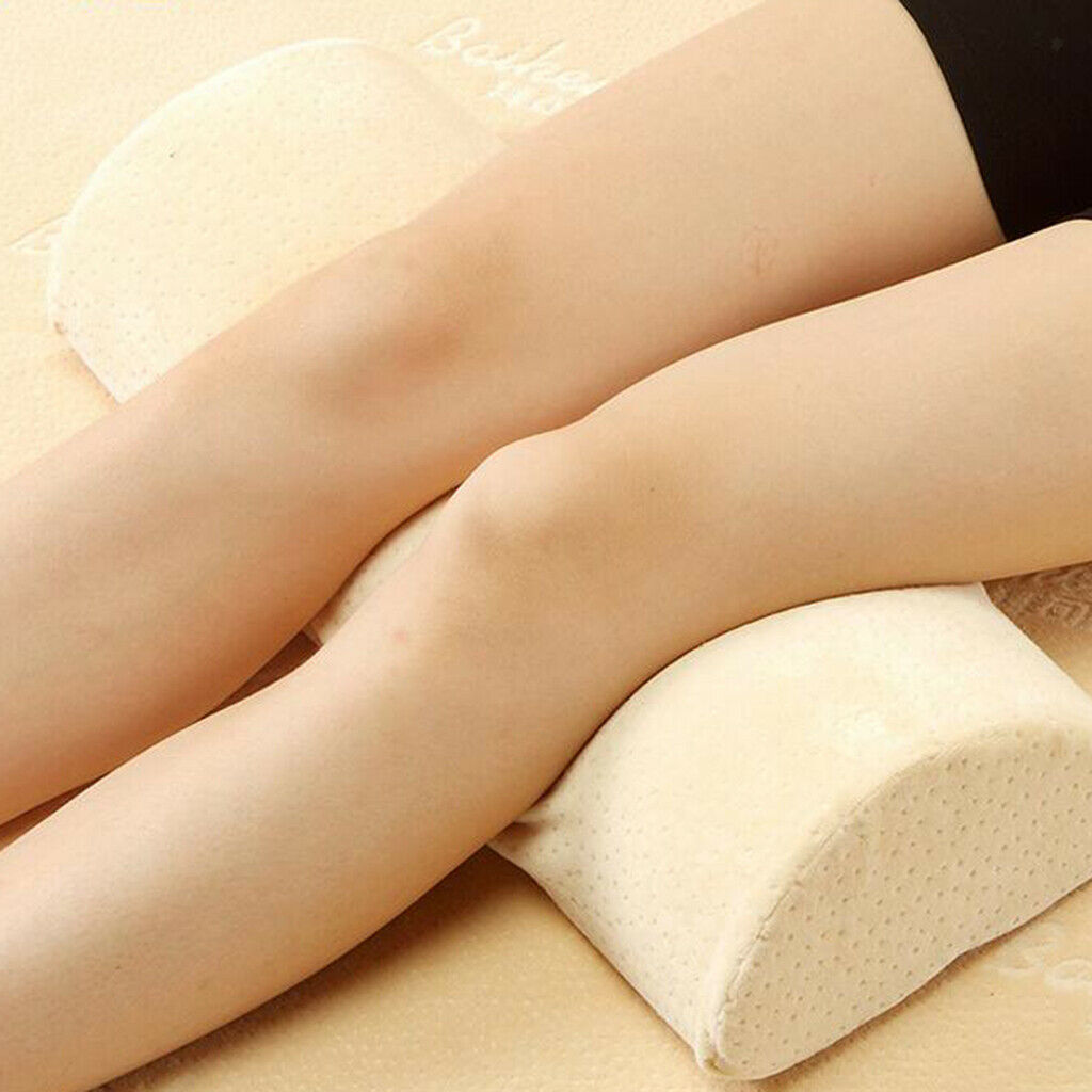 Half Moon Memory Foam Lumbar &Leg Bolster Pillow with removable cover