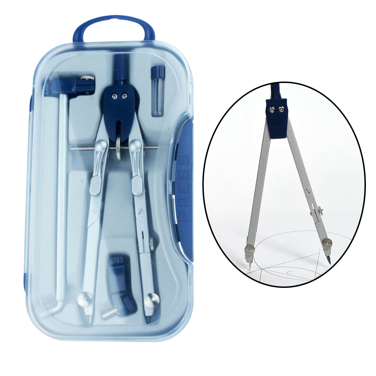 4Pack Adjustable Drawing Compass Set Storage Box Circle Drafting Stationery
