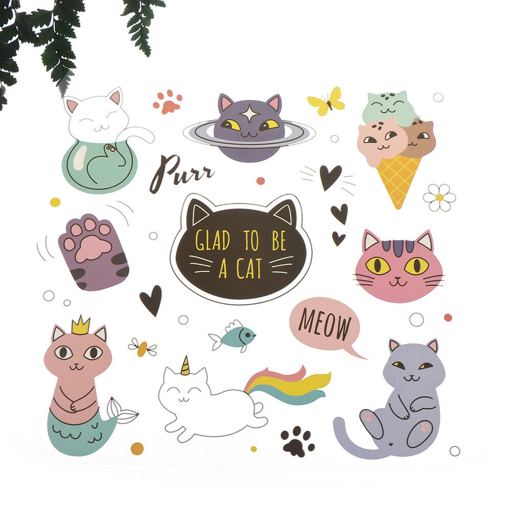 iron on patches cat heat transfer badges washable clothing deco diy appli.l8