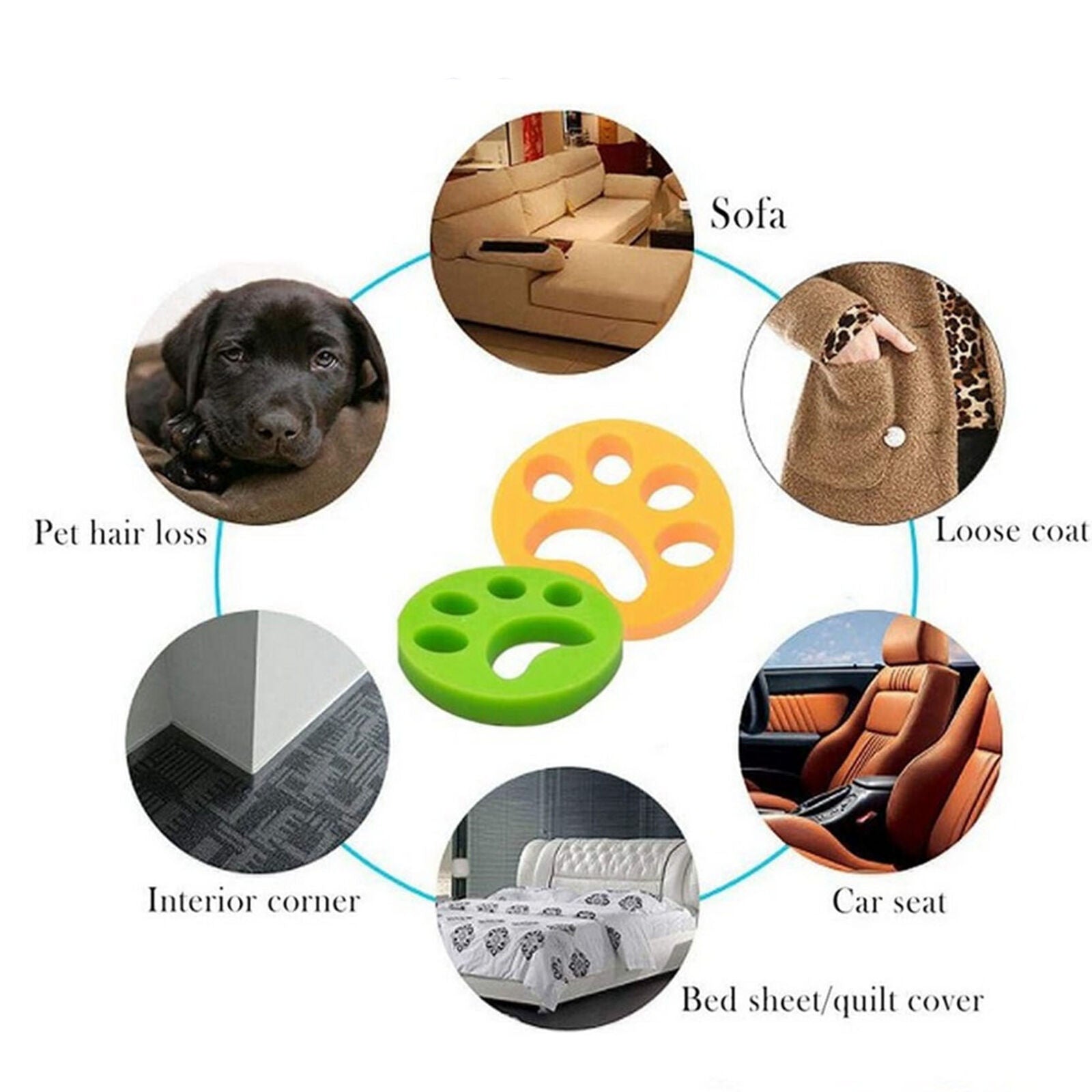 2x Dog & Cat Pet Hair Remover Floating Fur Catcher for Laundry Washing Machine