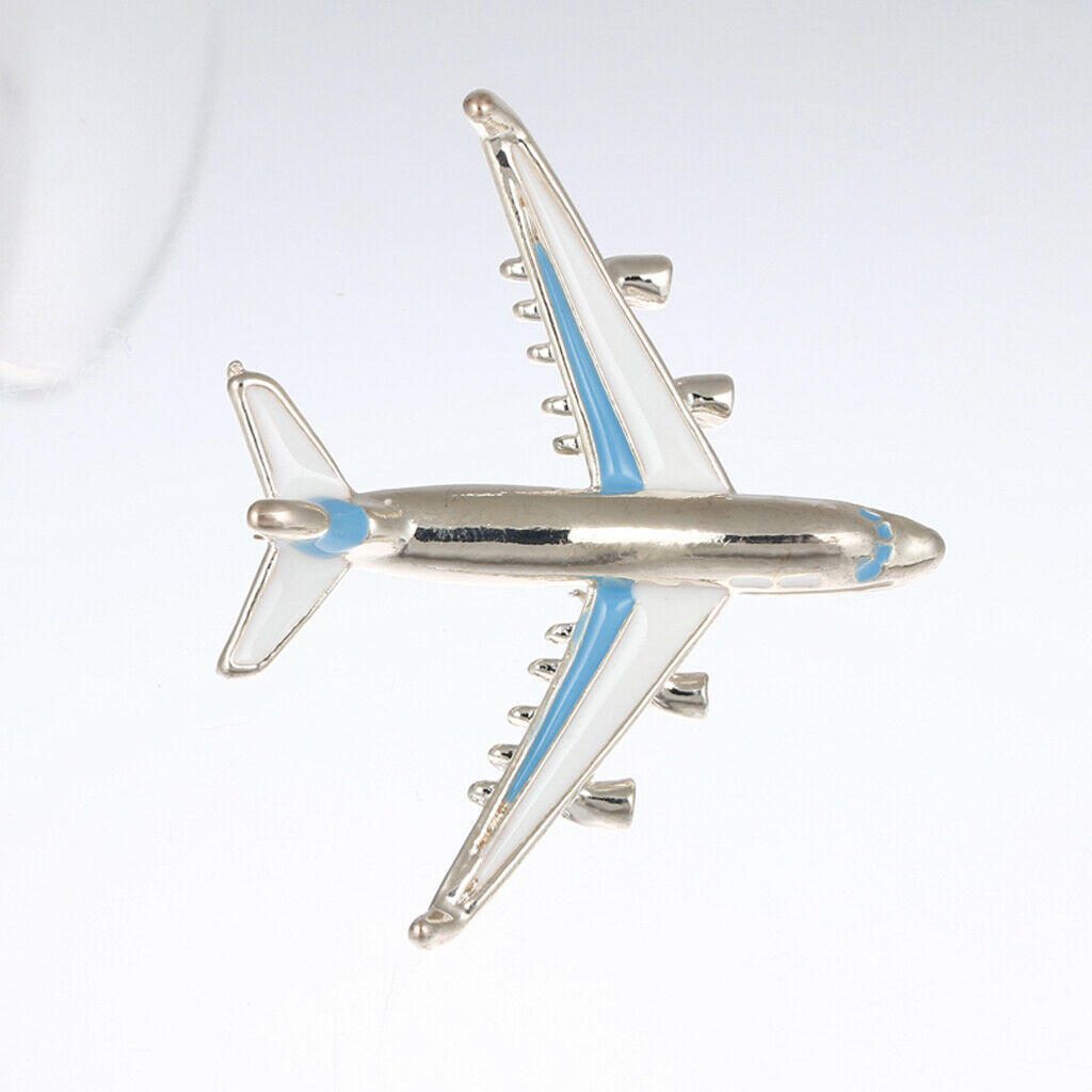 4X Women Men Jewelry Airplane Aircraft Brooch Fashion Corsage Collar Pin Blue