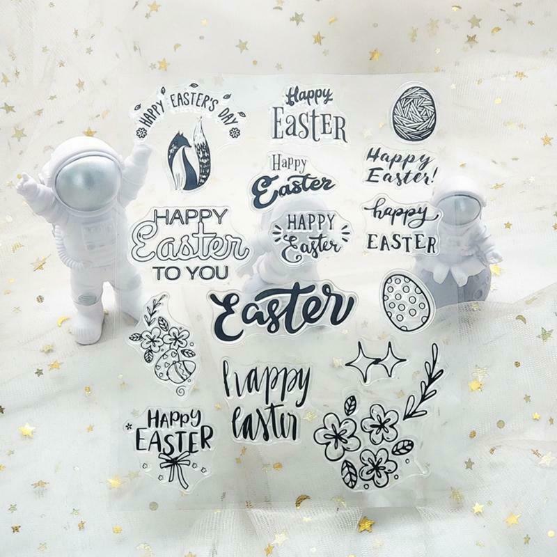 Happy Easter Day Silicone Clear Seal Stamp DIY Scrapbook Embossing Photo Album