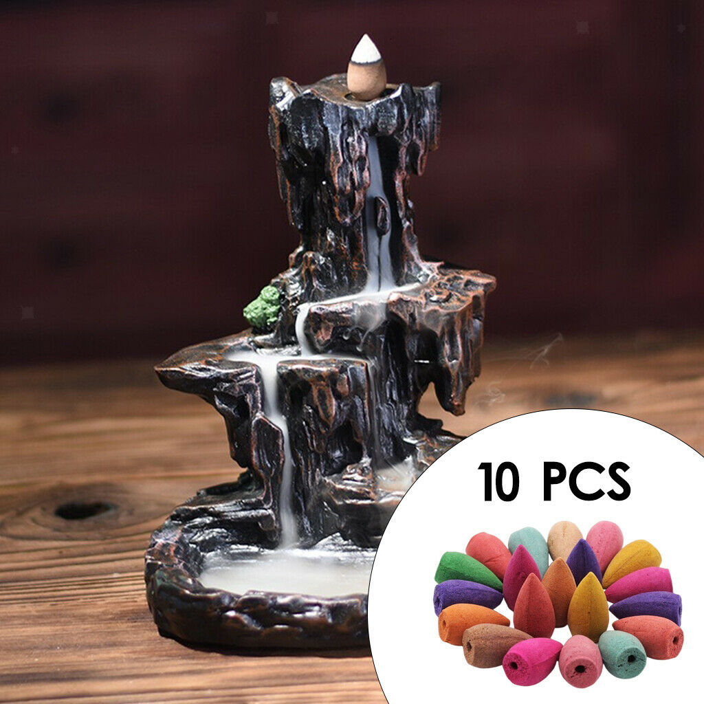 10pcs Backflow Incense Cones Natural Waterfall Incense Cones Air Fresheners