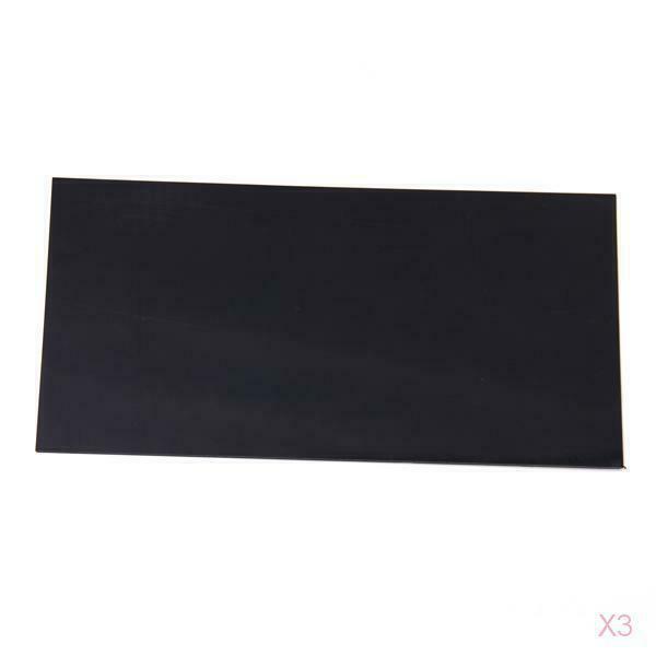 3pcs Black ABS Guitar Pickguard Material Veneer Shell Sheet 1 Ply Blank 20x10cm