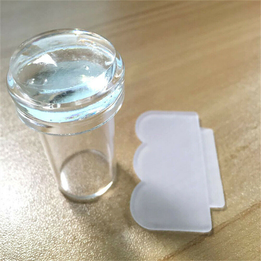 Clear Nail Art Stamping Transparent Stamper Scraper Plate Manicure Tools DIY Kit