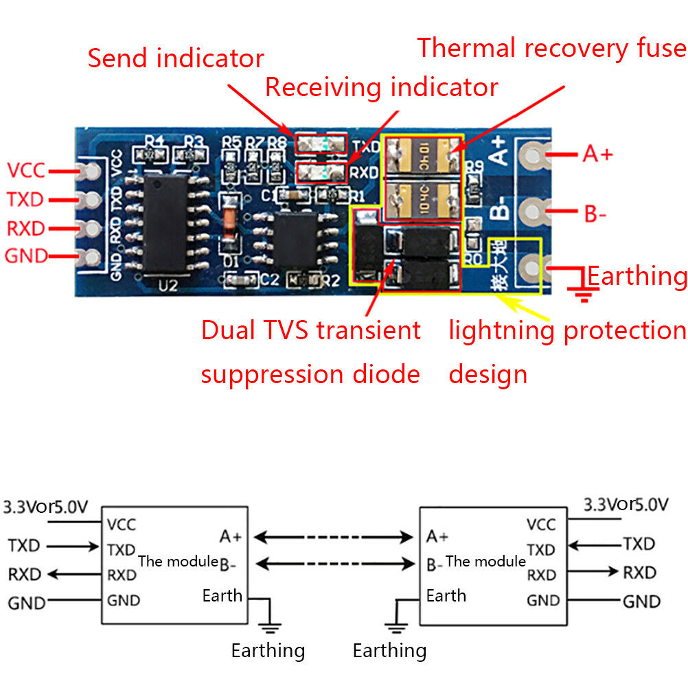 Stable UART serial port to RS485 converter function module RS485 to TTL moduC M!
