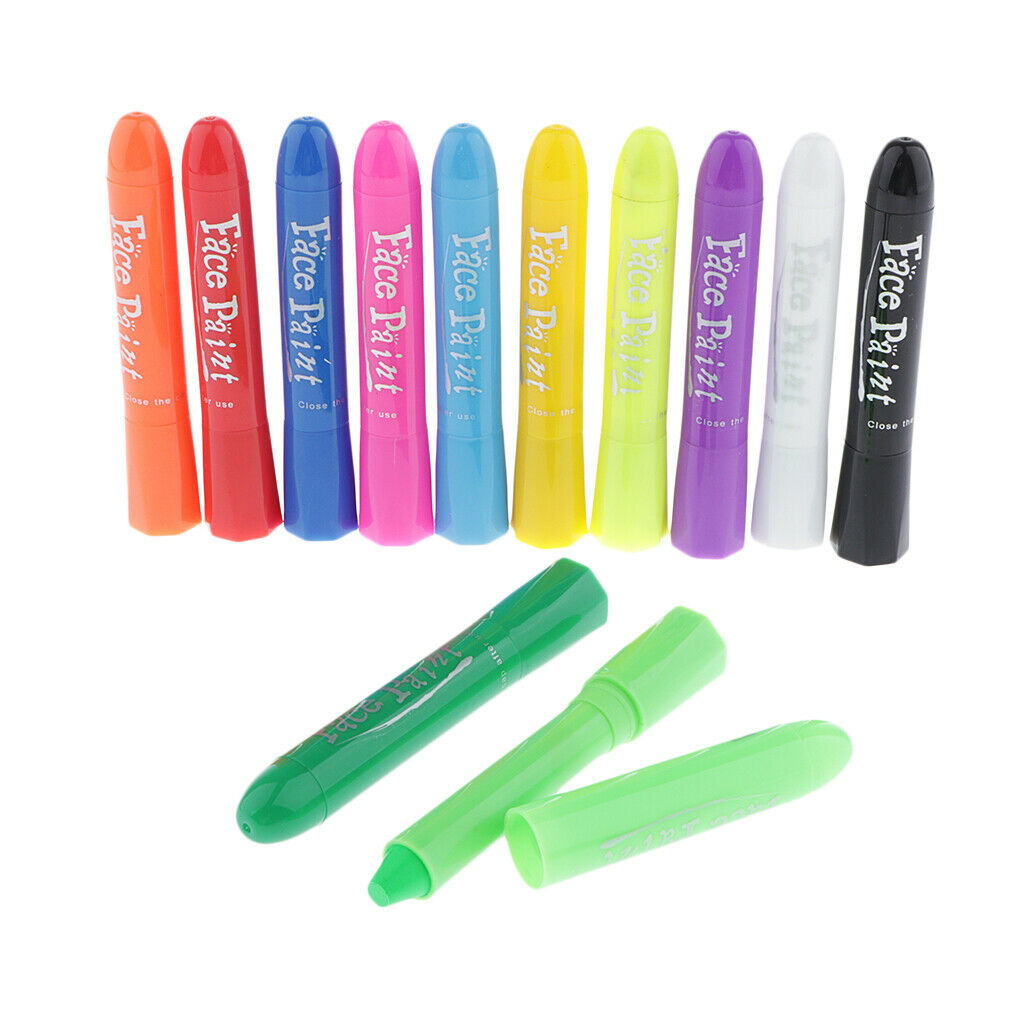 12pcs GLOW IN THE DARK PAINT STICK Body & Face Paint Stick Make Up Party