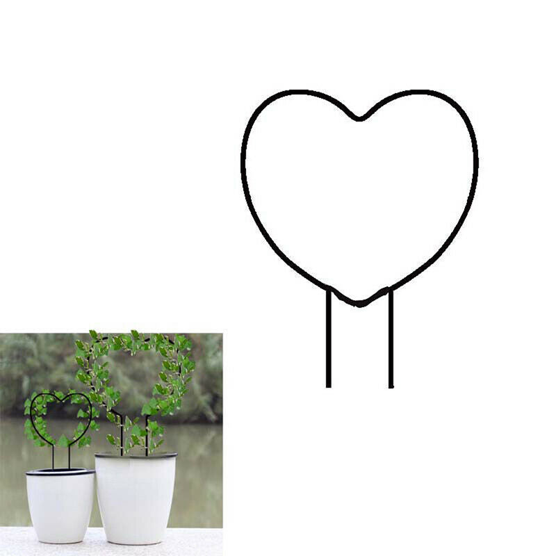Black Metal Garden Trellis for Climbing Plants Rattan Heart Shape Plant Holder