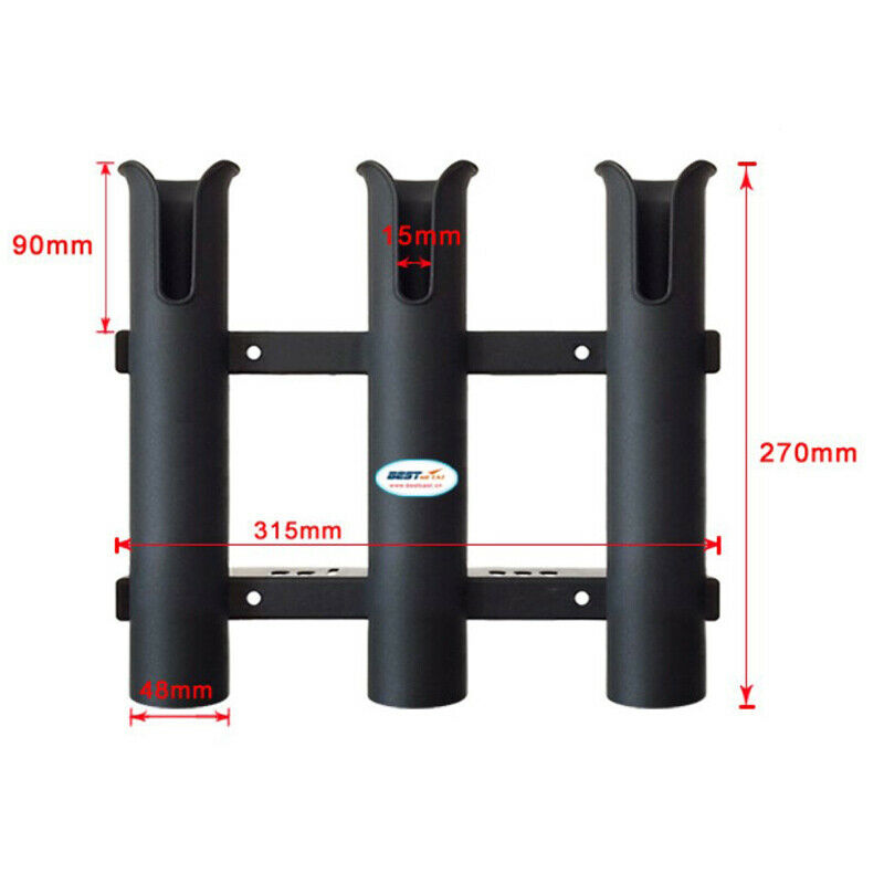 Marine Boat Yacht Kayak Fishing Vertical 3 Link Rod Holder Organiser Pole Tube