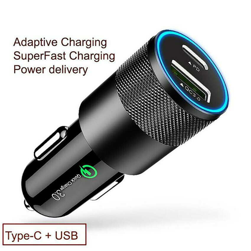 Fast Car Charger Adapter USB QC3.0 PD Type-C Quick Charging  For iPhone12