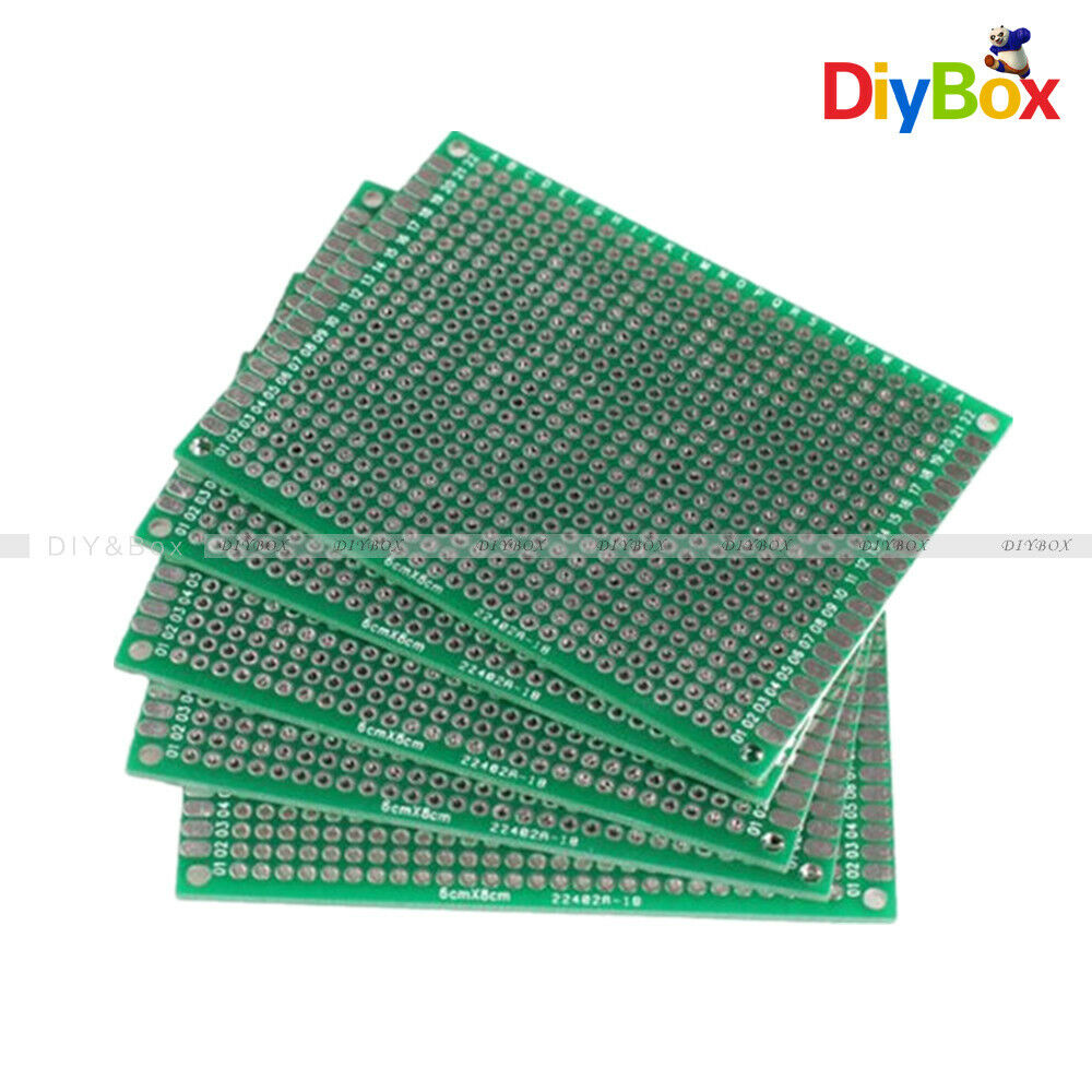 5PCS 6cmx8cm Double-Sided PCB Circuit Board Prototype Breadboard For Arduino DIY