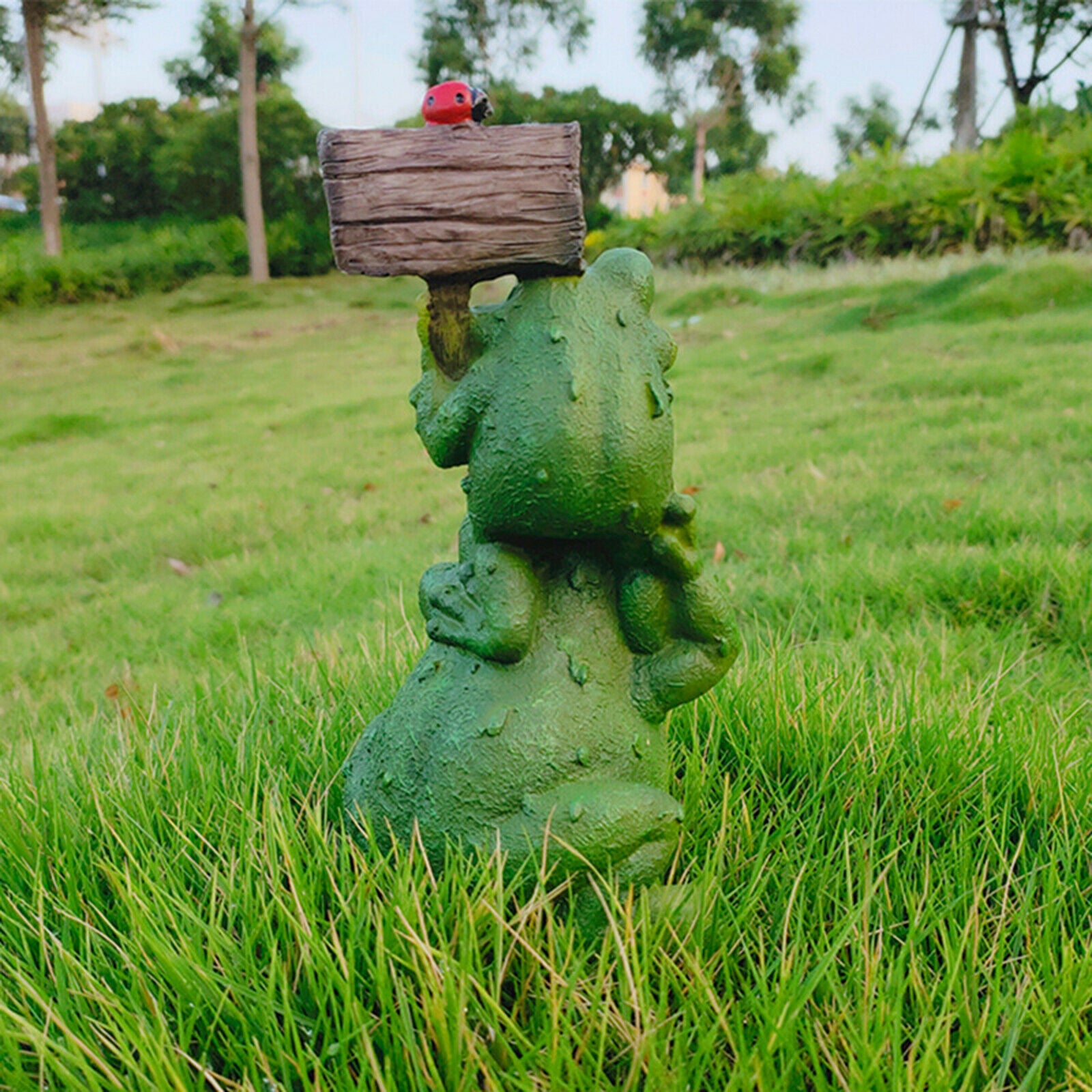 Welcome Frog Statue Garden Decor Lawn Ornament for Patio, Yard, Lawn Outdoor