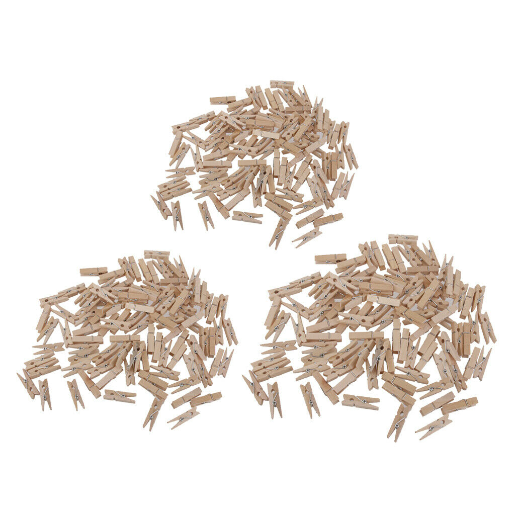 300pcs Mini Wooden Pins Pegs Wood  Paper Clothespins Crafting Cardmaking