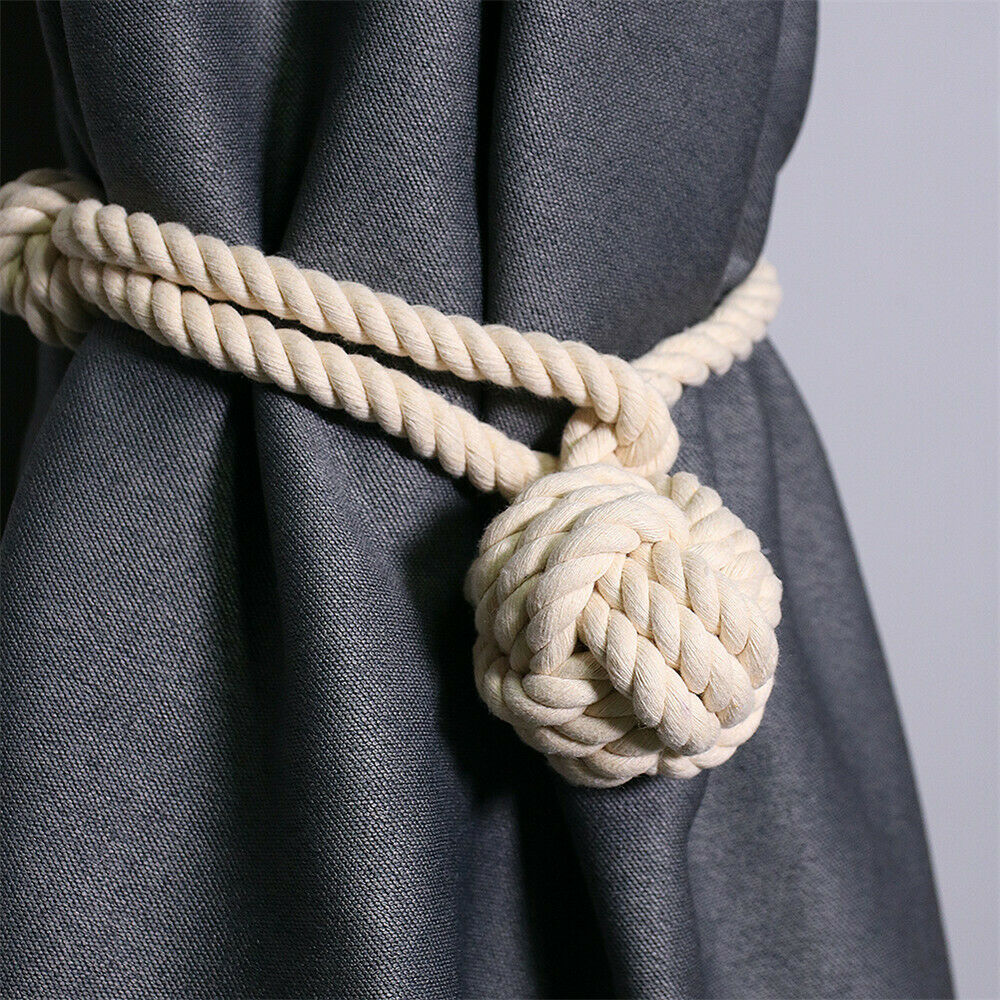 Cotton Rope for Curtains Holdbacks Decorative Tie Curtain Tiebacks Knot Ball