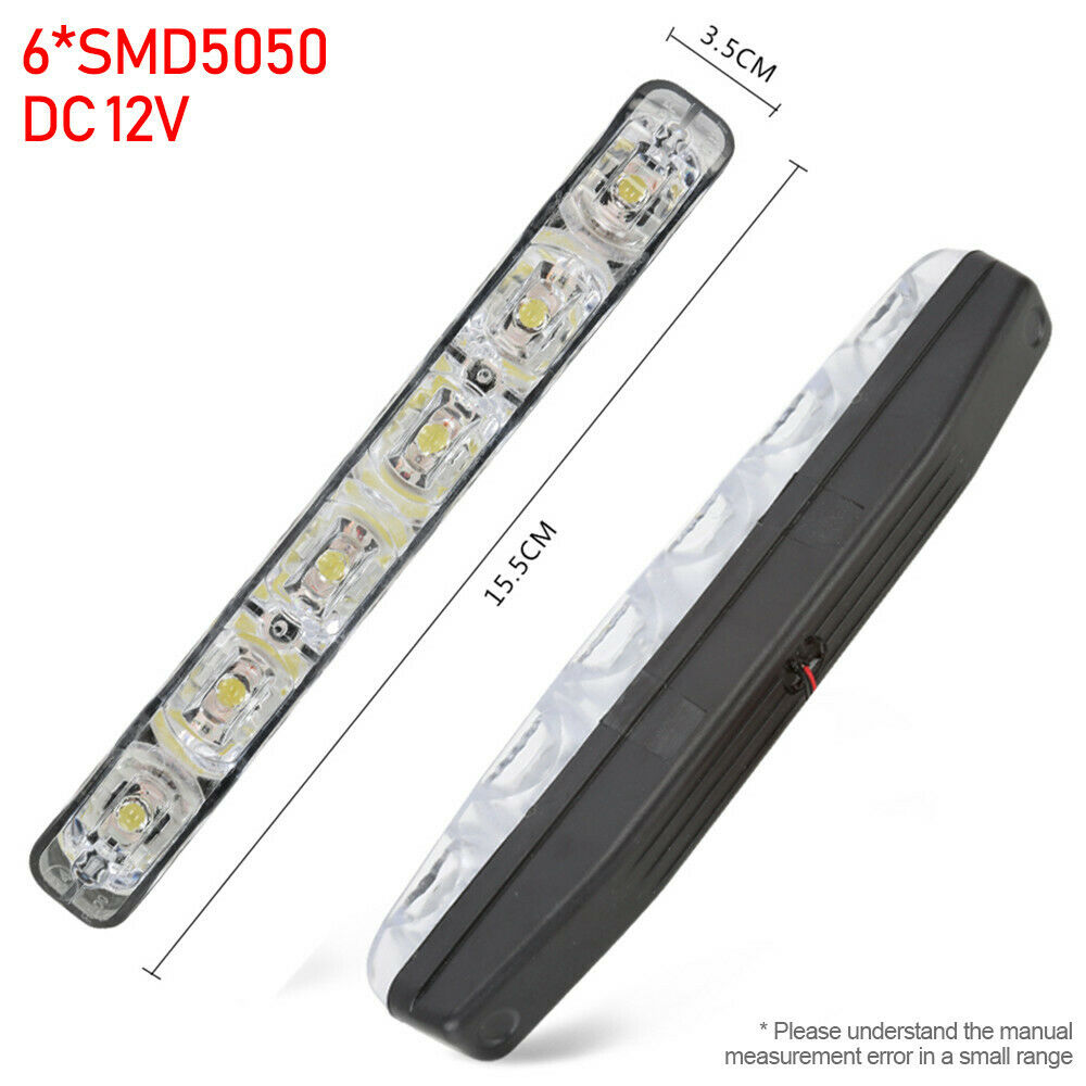 2pcs Car Auto Daytime Running Light Daylight Car Styling Lamp 6LED Waterproof