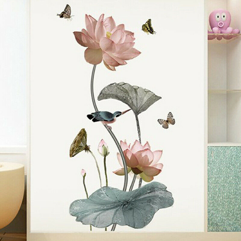 Lotus Wall Stickers Large Decorative Stickers Living Room Home DecorYXDD