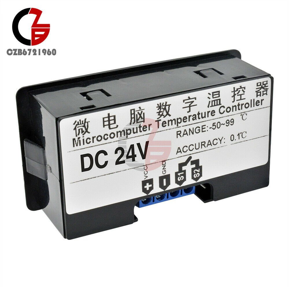 W3231 DC 24V LED Thermostat Temperature Controller -50°C-99 °C W/ Sensor Probe
