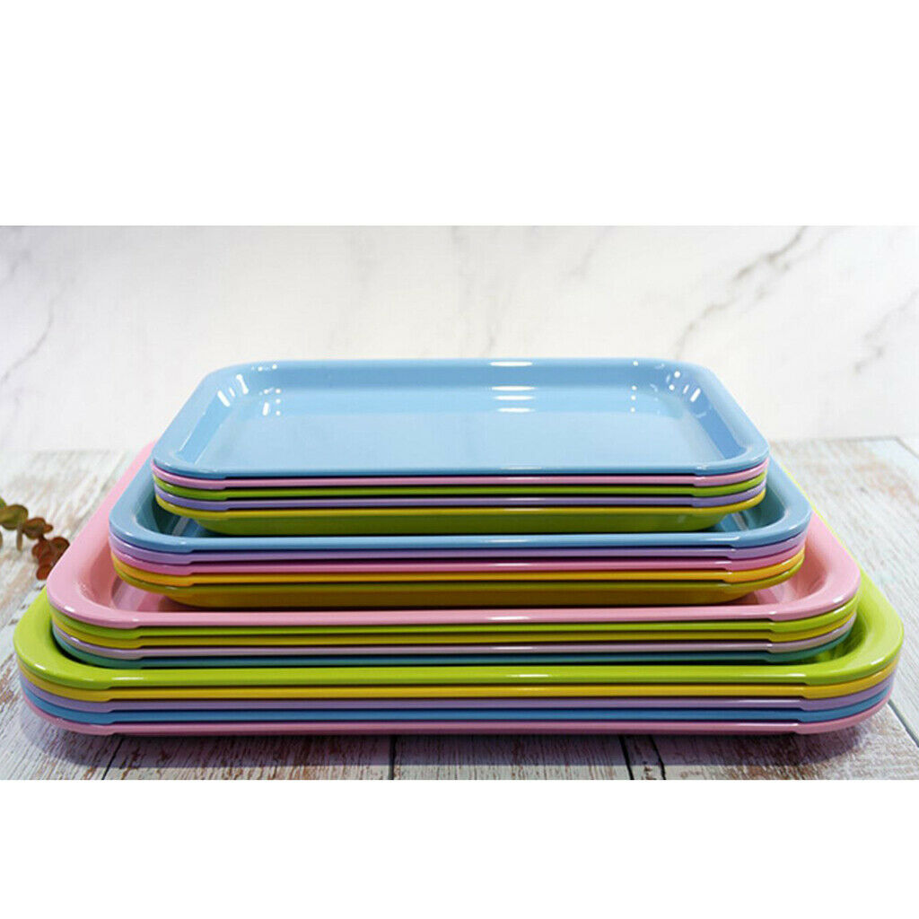 2x Plastic Serving Tray Buffet Catering Plate BBQ Rectangular Platter Hotel