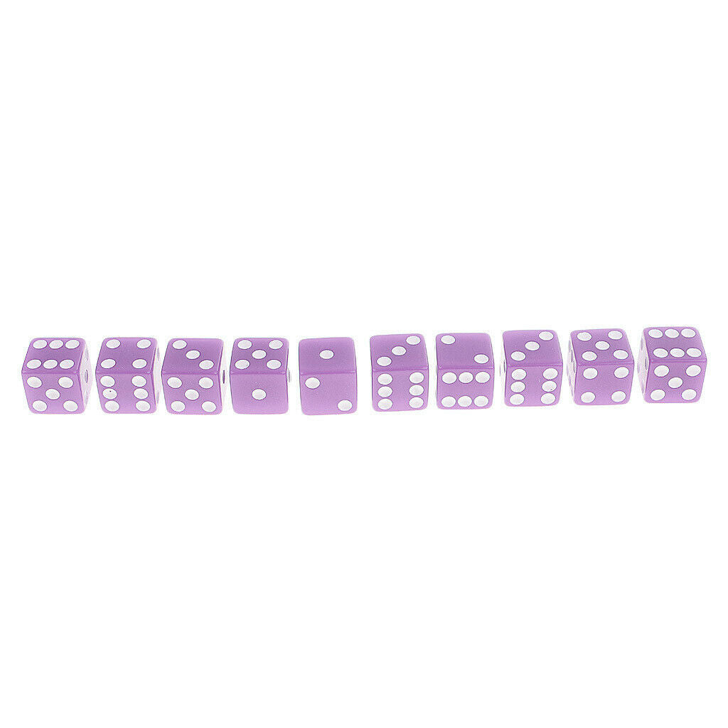 10 Piece Digital D6 Dice Playing Games Set for D&D MultiColor Light Purple