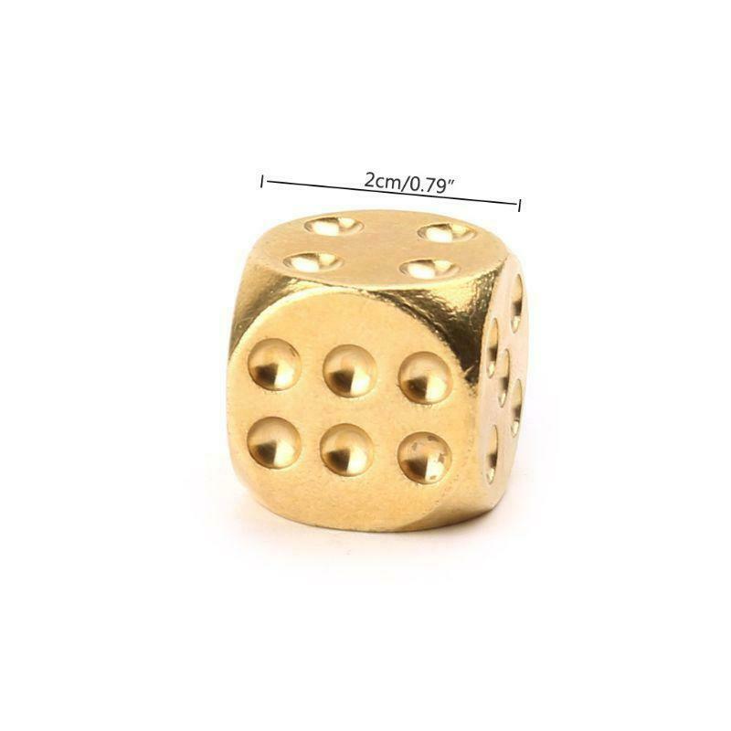 1pc Solid Polished Brass Dice 20mm Metal Cube Copper Poker Bar Board Game Gift