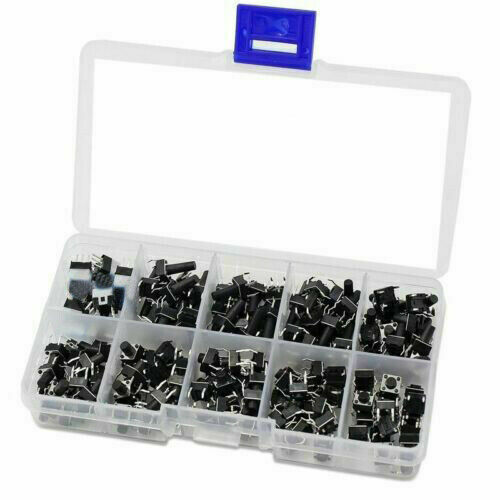 10 Values 180PCS Tactile Push Button Switch Mini Momentary Tact Assortment I6J1