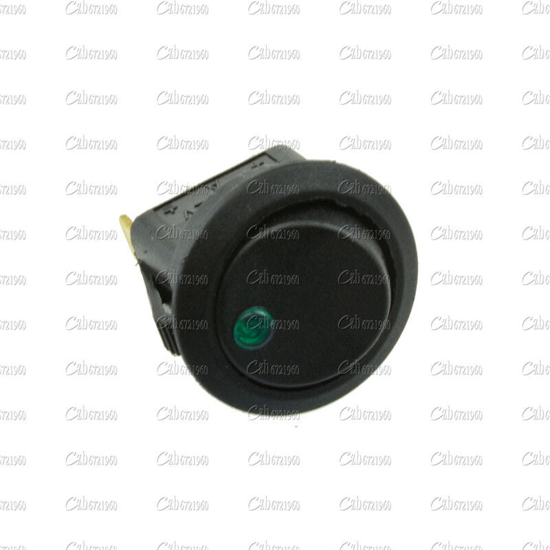5Pcs Green 12V LED Dot Light Auto Car Boat Round Rocker ON-OFF Toggle Switch