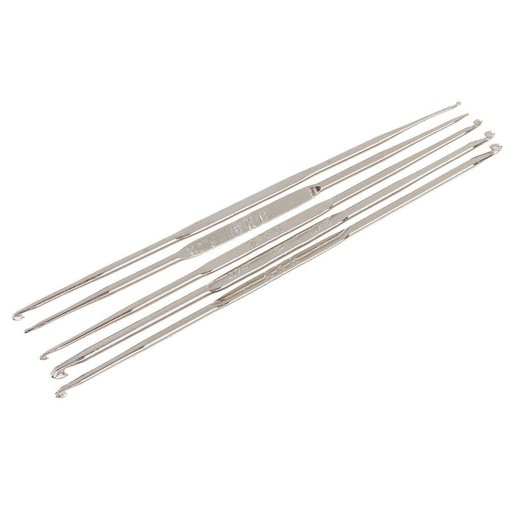 5Pc Size 1.0-3.0mm Double Head Knitting Needles Crochet Hooks Set Lace Hooks