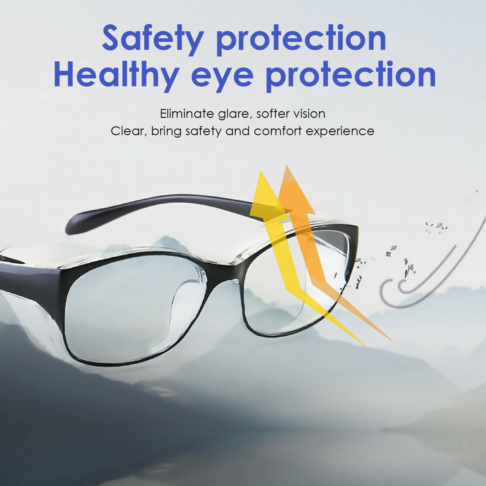 Protective Goggles, Blue Light Blocking Anti Pollen UV Goggles (Black) @