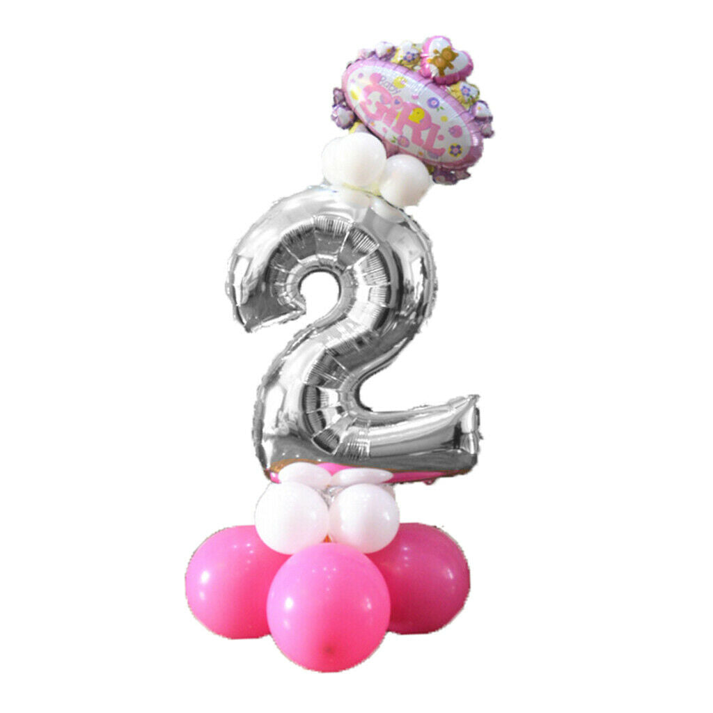 32" Digit Helium Ballons Number Foil Balloon Baby Birthday Decor Number 2