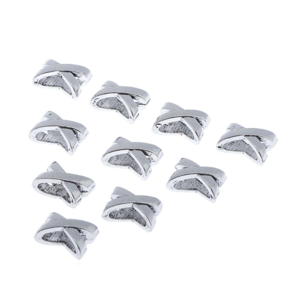 10Pcs Norse Vikings Beads X Shape Hair Beads Dreadlocks for Beards Hair Paracord