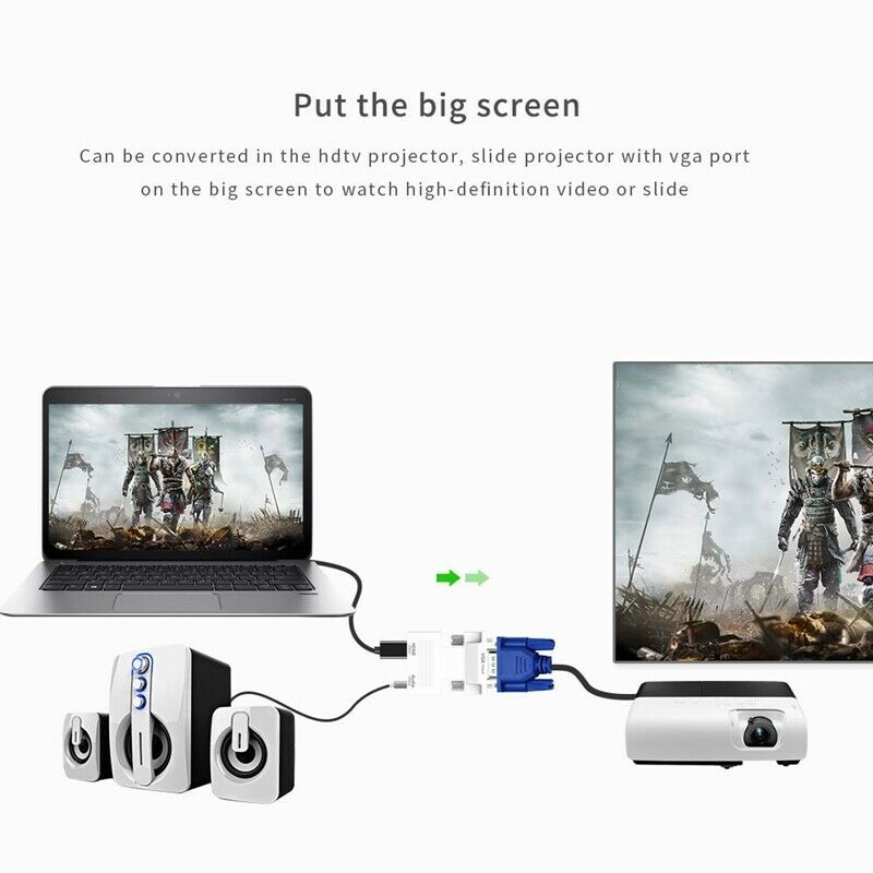 2X(MI Female to VGA Female Converter with Audio Adapter, Supports 1080P SigN6S5)