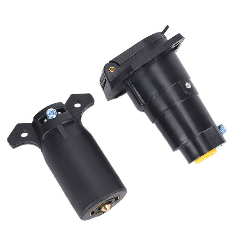 7Pin 7 Way Round Trailer Connector Male And Female RV Light Plug Adapter  HsBDD