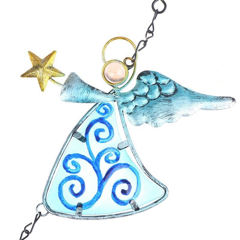 Wind Chimes Wind-Bell Angel Glass Iron Pendant For Porch Bedroom Home Dec.l8