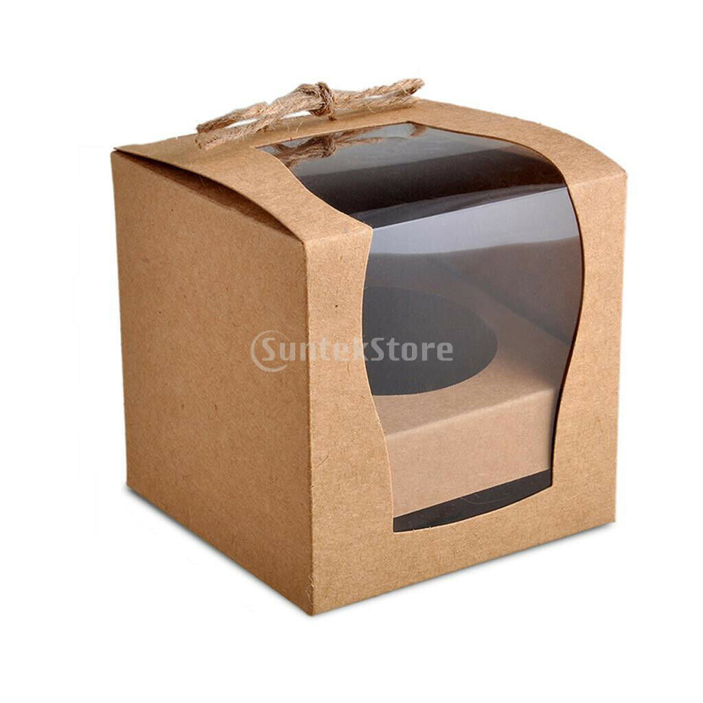 24 Pieces Kraft Paper Cake Cupcake Box Bakery Wedding Favor Gift  Brown
