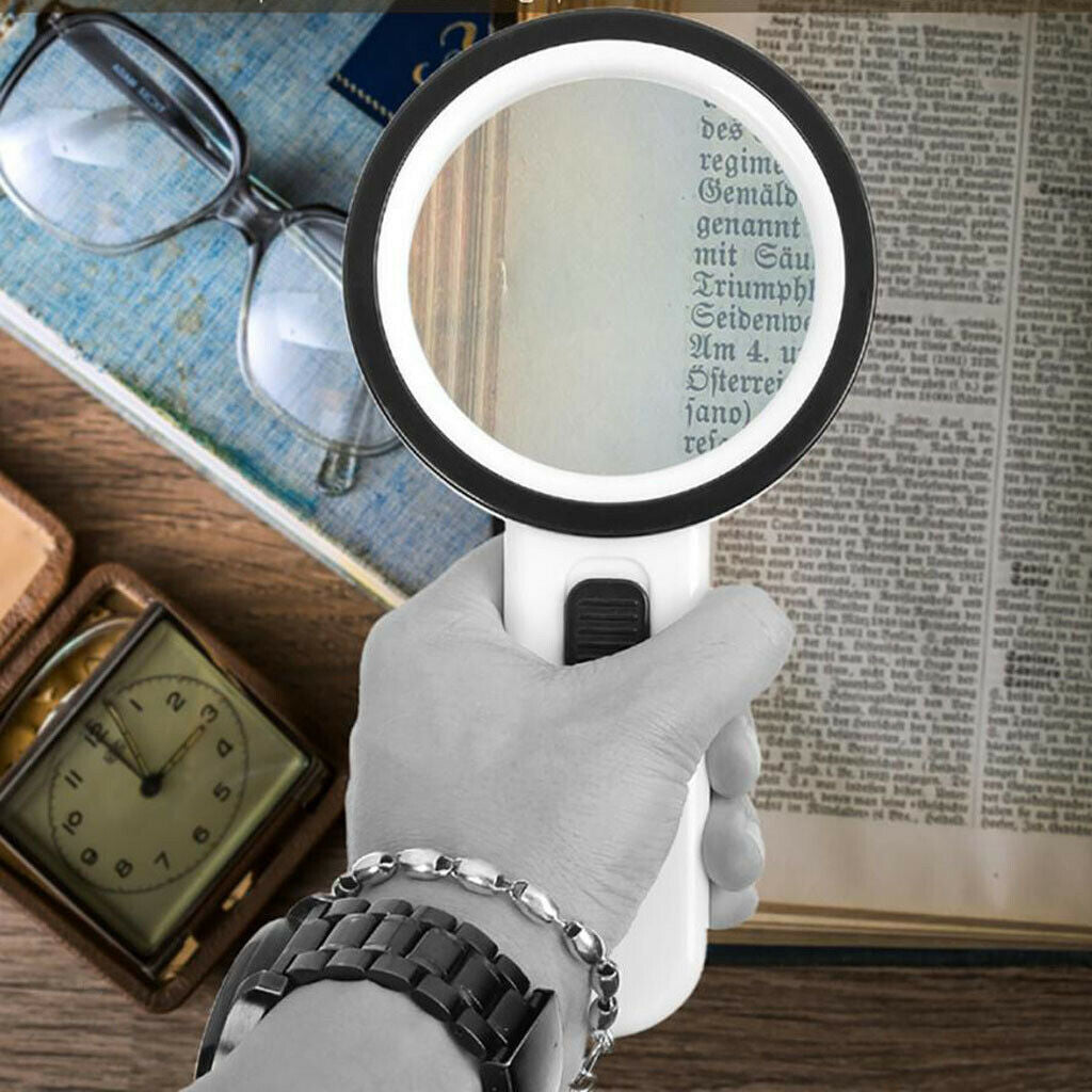 Magnification 30X Round Lens Handheld Magnifier Glass, Rocks Stamps Insects