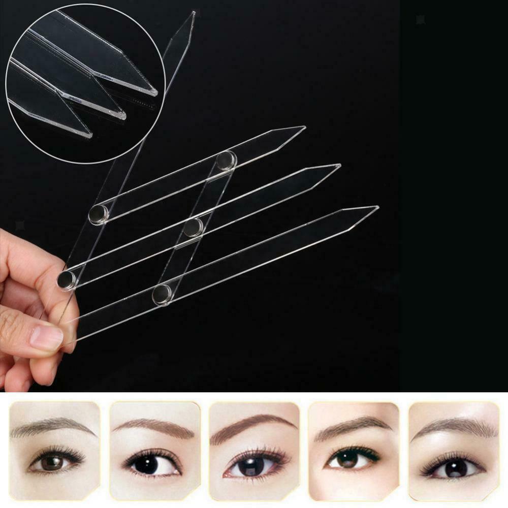 Permanent Manual Eyebrow Tattoo Pen Makeup +2 Styles Eyebrow Ruler Caliper