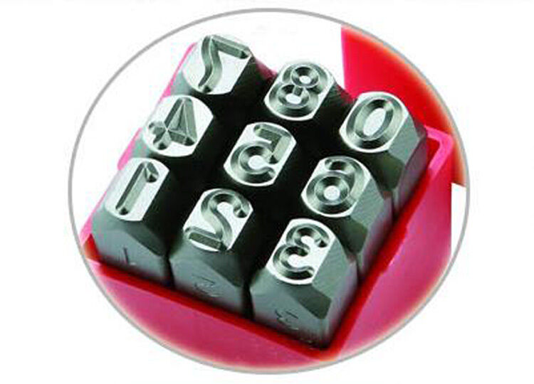 9PCs 1/16” / 1.5mm Steel Number Stamps Punch Dies Set [M_M_S]