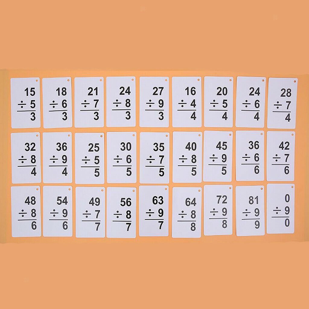 Portable 216 Pcs(4 Set) Kids Math Flashcards (+ ï¼Ã— Ã·) Erasable Suitable for