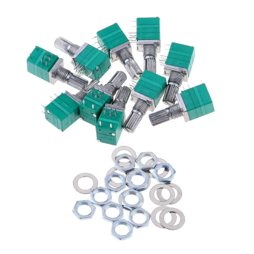 10 Pcs B10K Seal Potentiometer Double 8 Pin Audio Pot For Amplifier