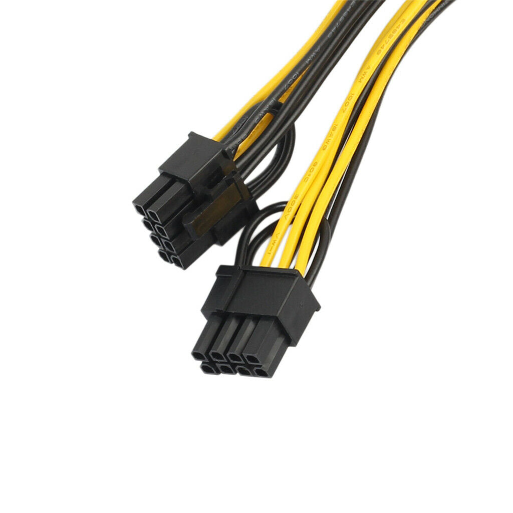 prettyia 2x 6Pin to Dual 2x 8 Pin (6+2)   Power Cable for Graphics Card