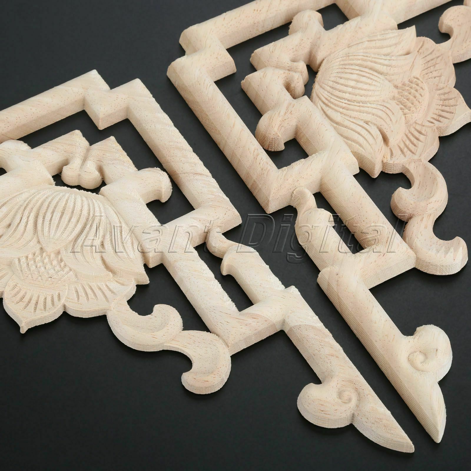 20*20cm Unpainted Wooden Carved Applique Furniture Home Decorative Dyes Easily