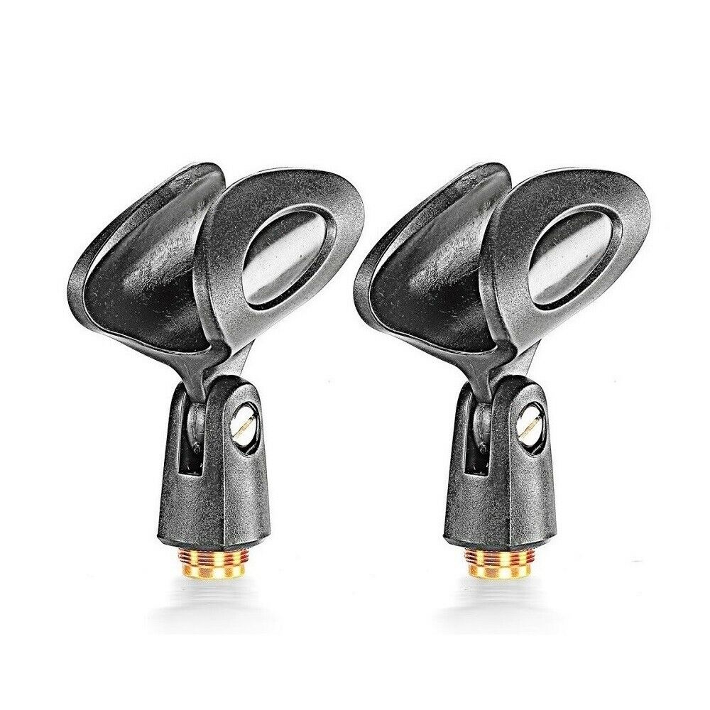 Microphone Clip Clamp Holder stand with 5/8" Male to 3/8" Female Nut Adapters