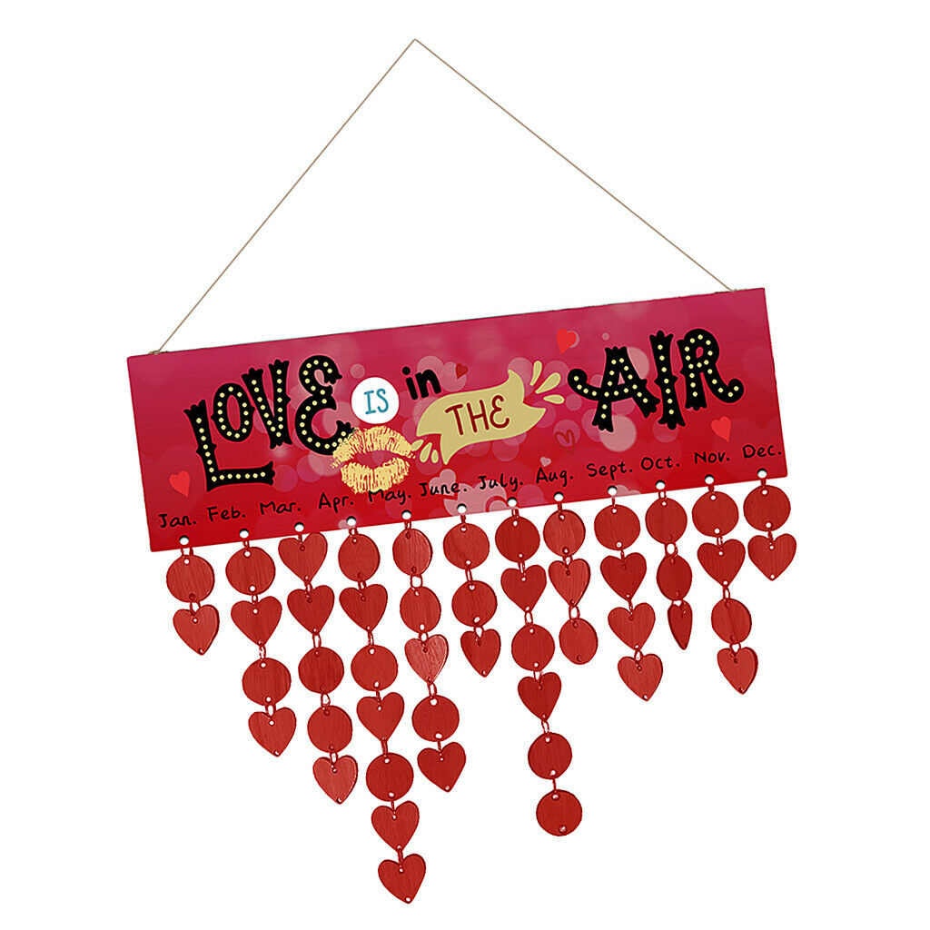 Retro Festive Hanging Wooden Family Friends Birthday Reminder Calendar DIY