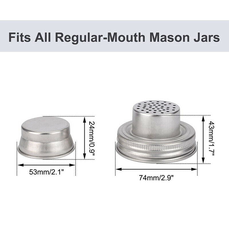 Mason Jar Shaker Lids  Shake Cocktails Mix Spices Dredge Flour Sugar & MoreSJCA